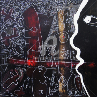 Malerei mit dem Titel "ma pensée du jour" von Bruno Antony-Thouret (bruno antony), Original-Kunstwerk, Acryl