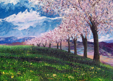 Pittura intitolato "Primavera" da Bruno Caputo, Opera d'arte originale, Acrilico