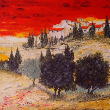 Peinture intitulée "Bonnieux en Provence" par Bruno Delorme, Œuvre d'art originale