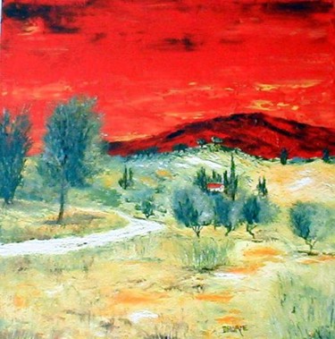 Peinture intitulée "Le chemin et les ol…" par Bruno Delorme, Œuvre d'art originale