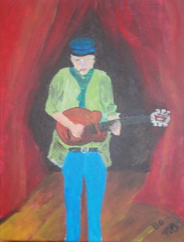 Peinture intitulée "guitariste BG" par Bruno Grégory (BG), Œuvre d'art originale, Acrylique