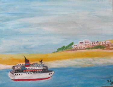 Картина под названием "Ferry boat de la Mé…" - Bruno Grégory (BG), Подлинное произведение искусства, Акрил