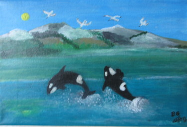 Peinture intitulée "orques" par Bruno Grégory (BG), Œuvre d'art originale, Acrylique