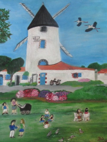 "Le moulin de Rairé" başlıklı Tablo Bruno Grégory (BG) tarafından, Orijinal sanat, Akrilik
