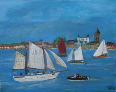 Malerei mit dem Titel "Le Martroger aux ré…" von Bruno Grégory (BG), Original-Kunstwerk, Acryl