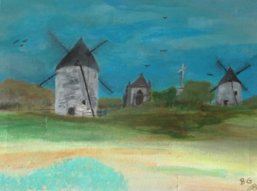 Painting titled "Le mont des alouett…" by Bruno Grégory (BG), Original Artwork, Acrylic