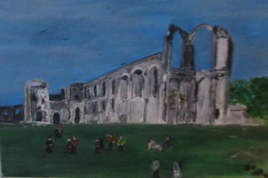 Painting titled "L' abbaye de Maille…" by Bruno Grégory (BG), Original Artwork, Acrylic