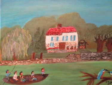 Painting titled "promenade familiale…" by Bruno Grégory (BG), Original Artwork, Acrylic