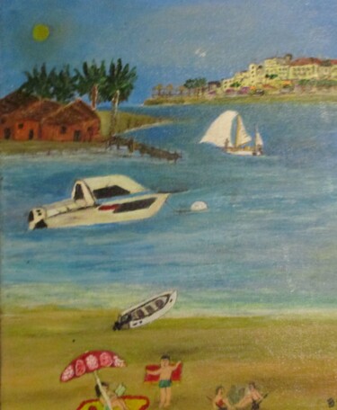 Painting titled "Jeux de plage" by Bruno Grégory (BG), Original Artwork, Acrylic