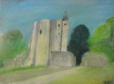 Desenho intitulada "la chateau fort de…" por Bruno Grégory (BG), Obras de arte originais, Pastel
