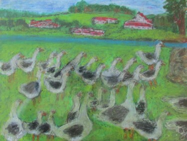 Painting titled "Lot / Dordogne - oi…" by Bruno Grégory (BG), Original Artwork, Acrylic