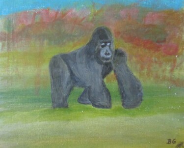 Painting titled "Gorille" by Bruno Grégory (BG), Original Artwork, Acrylic