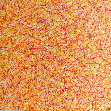 Painting titled "Feu d'Artifice 2" by Bruno Guévenoux, Original Artwork, Acrylic Mounted on Wood Stretcher frame