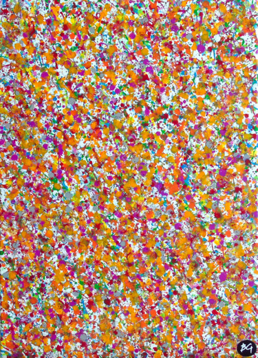Painting titled "Confettis 1" by Bruno Guévenoux, Original Artwork, Acrylic Mounted on Wood Stretcher frame