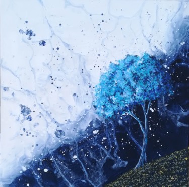 La nuit coulait comme de l'eau Peinture intitulée "La nuit coulait com…" par Bruno Lemasson, Œuvre d'art originale, Acrylique