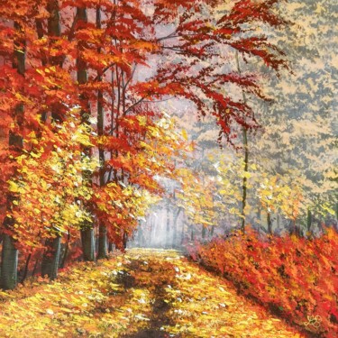 Peinture intitulée "Légende d'automne" par Bruno Lemasson, Œuvre d'art originale, Acrylique