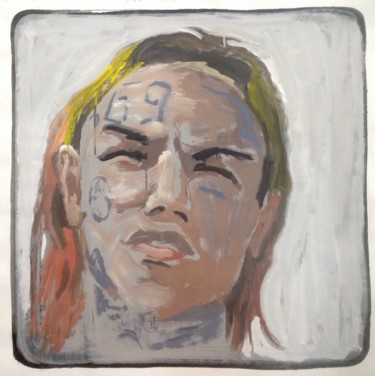 Schilderij getiteld "Tableau Portrait Co…" door Bruno Raharinosy, Origineel Kunstwerk, Acryl