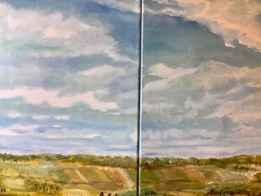 Peinture intitulée "Dyptique ciel parti…" par Bruno Raharinosy, Œuvre d'art originale, Acrylique