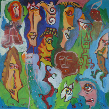 Painting titled "retrouvailles.jpg" by Bruno Salaün, Original Artwork, Acrylic