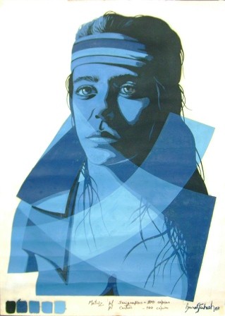 Pintura intitulada ""Retrato de Lala"" por Bruno Steinbach, Obras de arte originais