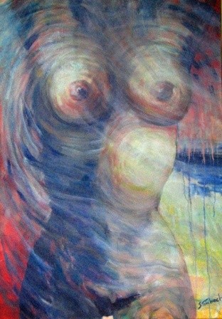 Pintura intitulada ""Corpo, vida..."" por Bruno Steinbach, Obras de arte originais, Óleo