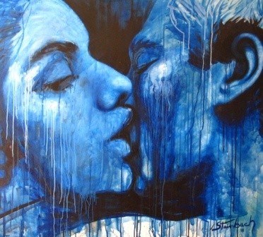 Pintura intitulada ""Aladiah beija Hari…" por Bruno Steinbach, Obras de arte originais, Óleo