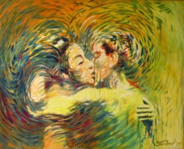 Pintura intitulada ""Beijo Cósmico"" por Bruno Steinbach, Obras de arte originais, Óleo
