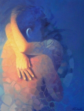 Pintura intitulada ""O Abraço, opus II"…" por Bruno Steinbach, Obras de arte originais, Óleo