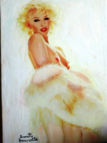 MARILYN MONROE IN PELLICCIA Pittura intitolato "MARILYN MONROE IN P…" da Bruscella Donato, Opera d'arte originale, Olio