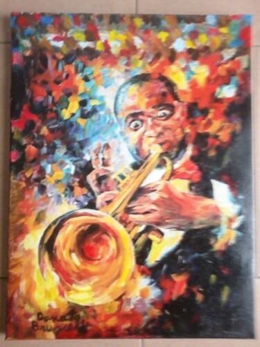 Pittura intitolato "Louis Armstrong" da Bruscella Donato, Opera d'arte originale, Olio