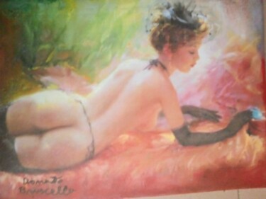 Painting titled "Ines nuda" by Bruscella Donato, Original Artwork, Oil