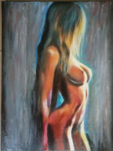 Pittura intitolato "nudo di donna  astr…" da Bruscella Donato, Opera d'arte originale, Olio