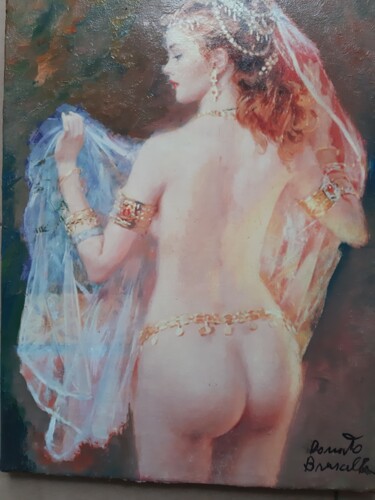 Painting titled "INES NUDA NELL'HAREM" by Bruscella Donato, Original Artwork, Oil