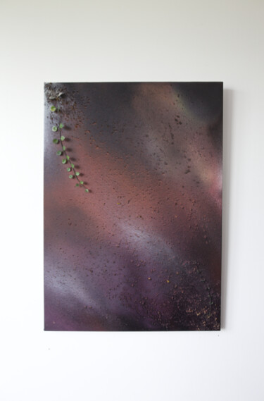 Malerei mit dem Titel "Les deux bords" von Bryan Grandin (Arzéguiel), Original-Kunstwerk, Sprühfarbe Auf Keilrahmen aus Holz…