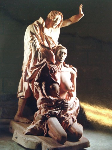 Scultura intitolato "Prisoners of steadf…" da Joshua, Opera d'arte originale, Legno