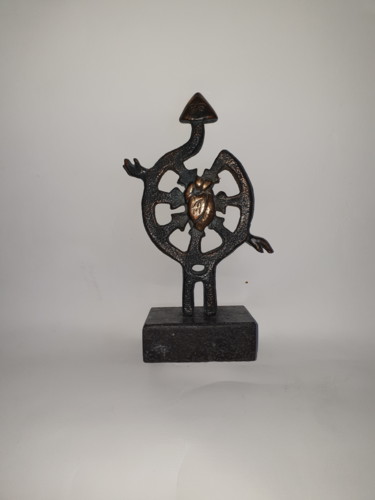 Sculpture titled "Uno cum corde" by Bulent Savkin, Original Artwork, Bronze