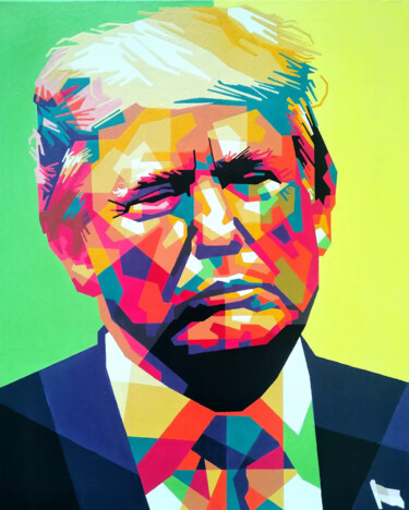 Pintura titulada "Donald Tramp" por Anatolii Rabkov, Obra de arte original, Acrílico Montado en Bastidor de camilla de madera