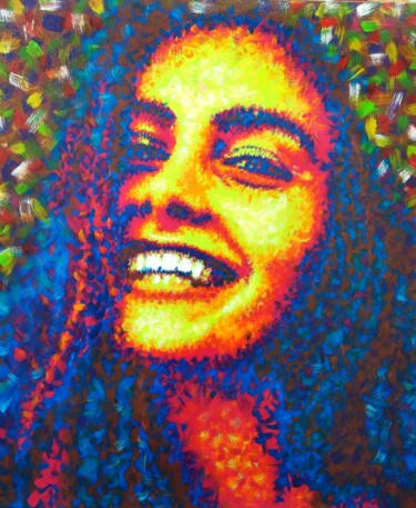 Картина под названием "Счастье" - Анатолий Рабков, Подлинное произведение искусства, Акрил Установлен на Деревянная панель