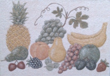 Картина под названием "Натюрморт  с фрукта…" - Роман Демченко, Подлинное произведение искусства, Камень