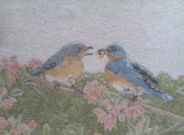 Картина под названием "Милые птахи" - Роман Демченко, Подлинное произведение искусства, Камень
