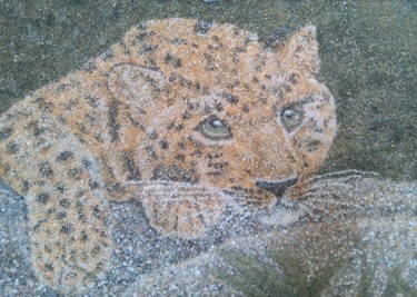 Картина под названием "Леопард" - Роман Демченко, Подлинное произведение искусства, Камень