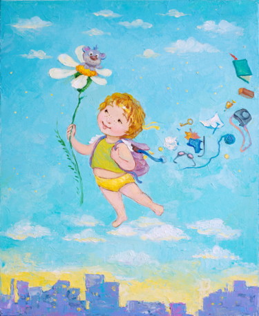 on the road with clouds Картина под названием "on the road with cl…" - Katya Dudnik, Подлинное произведение искусства, Масло