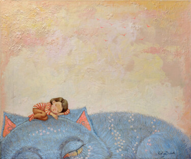 Painting titled "Pink Dreams" by Katya Dudnik, Original Artwork, Oil