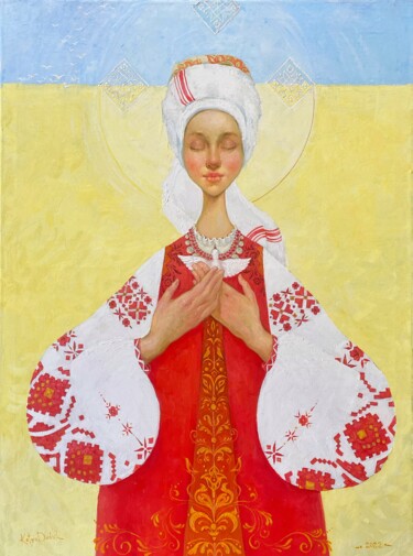 Картина под названием "Mother Ukraine" - Katya Dudnik, Подлинное произведение искусства, Масло