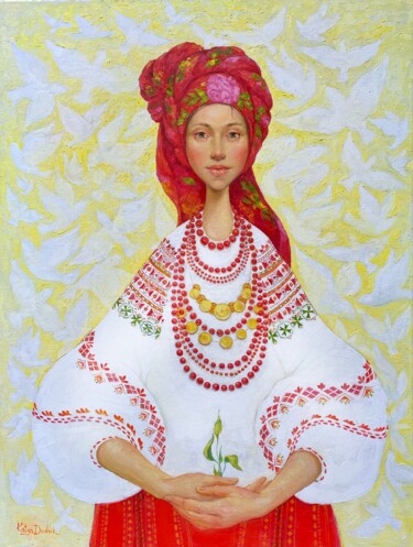 Painting titled "Возрождение" by Katya Dudnik, Original Artwork, Oil