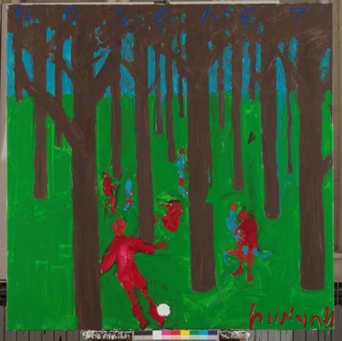 Painting titled "FOOTBALL-NOGOMET" by Bucan, Original Artwork, Oil