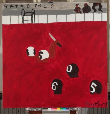 Painting titled "WATER POLO-VATERPOLO" by Bucan, Original Artwork, Oil