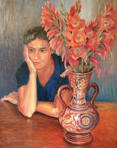 Painting titled "Même le mois d'août…" by Balázs Buda, Original Artwork, Oil