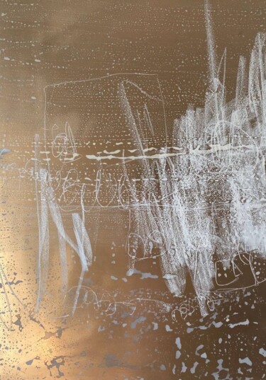 Gold painting "Numero 55" Painting titled "Gold painting "Nume…" by Maria Buduchikh, Original Art, Acrylic
