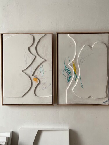Painting titled "Diptych "Spoiled un…" by Maria Buduchikh, Original Artwork, Plaster